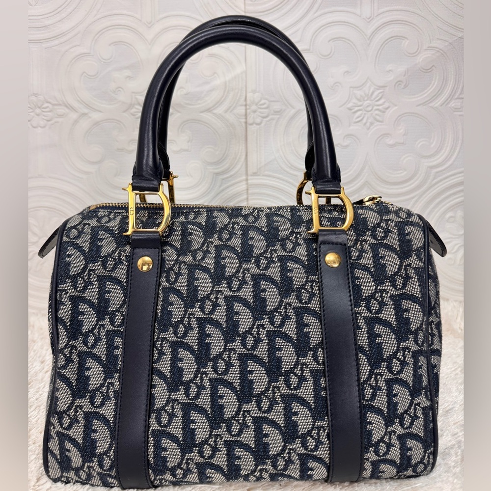 ♥️Midnight Sale♥️Christian Dior Trotter Boston Bag in Navy Blue